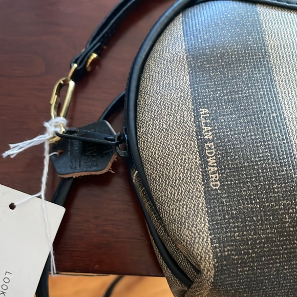 NWT Vintage Allan Edward 80s Half Moon Stripe Crossbody Purse 4 in 1 - Picture 12 of 12